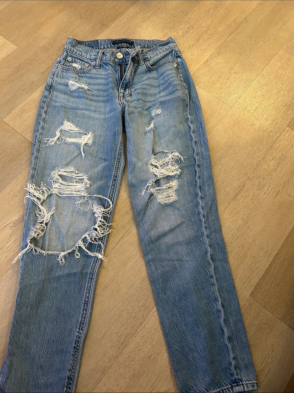 Aeropostale Light Blue Ripped Boyfriend Jeans